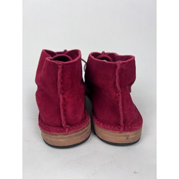 Gee WaWa Red Suede Round Toe Lace Up Ankle Chukka Boots Size 9 - Picture 7 of 10